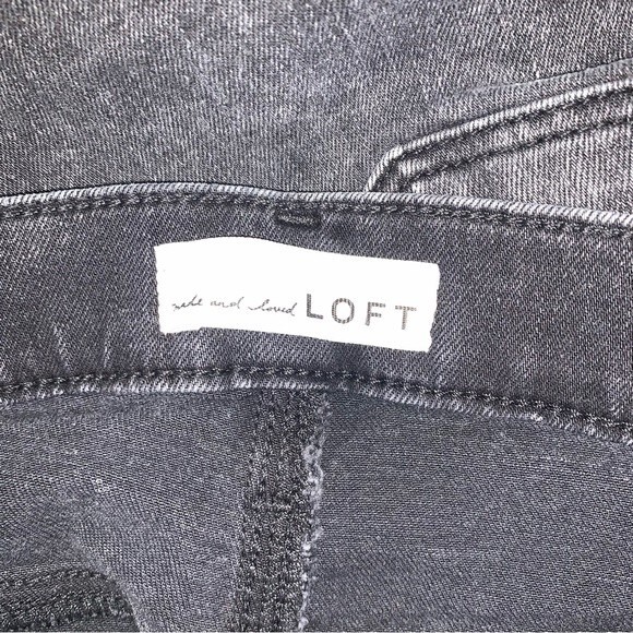 LOFT Ann Taylor Black Jeans Women’s 29 8 High Waist Stone Wash Skinny Dark Denim - Picture 7 of 8